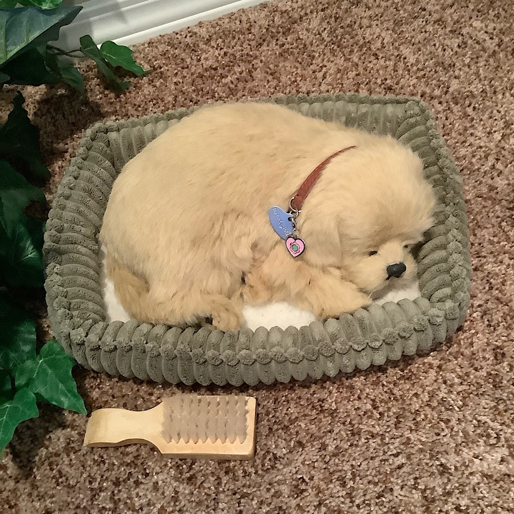 Perfect Petzzz Golden Retriever sleeping puppy dog that breathes